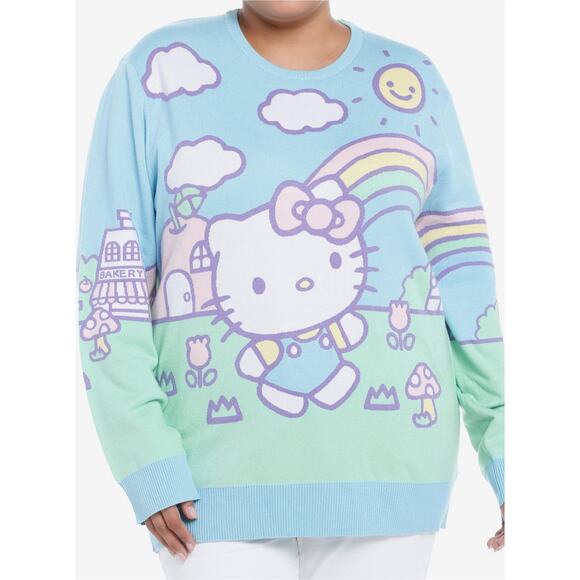 Hello Kitty Jumbo Art Pastel Knit Sweater - Picture 1 of 5